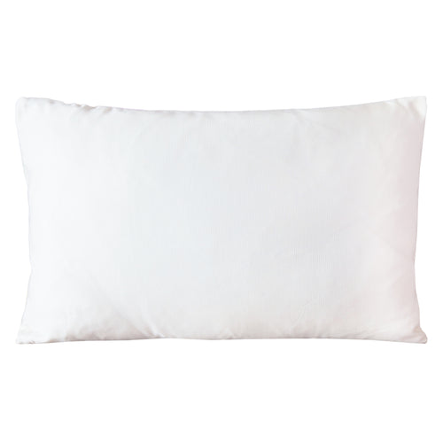 Reverse of the rectangular obi pillow in pale ivory silk on a white background.