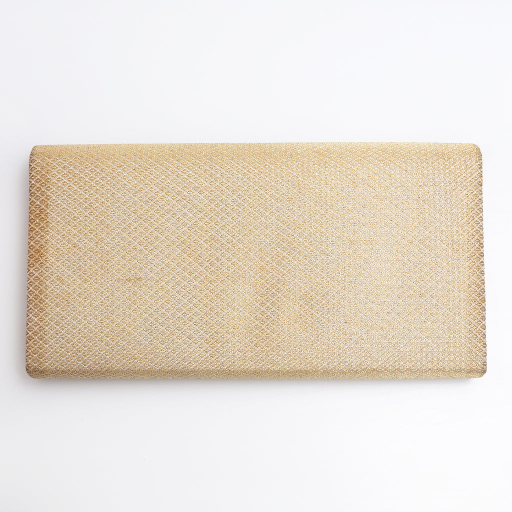 Back of gold Japanese silk foldover clutch
