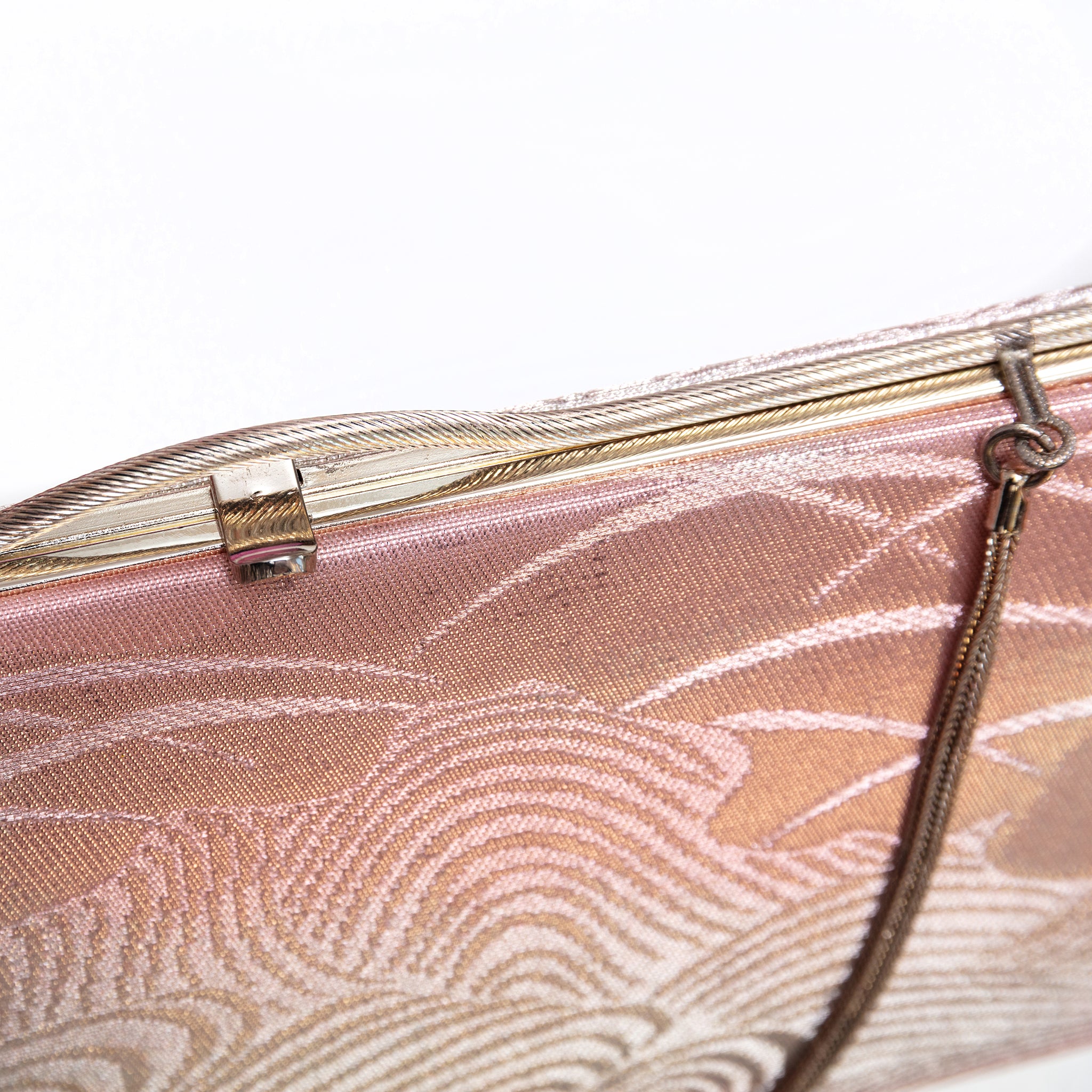Silver-tone clasp and striped decorative bar