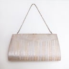 Back of pale gold vintage Japanese silk clutch bag