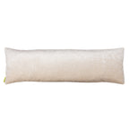 Close-up of the textured oyster velvet back detail highlighting the luxurious, soft surface of the bolster