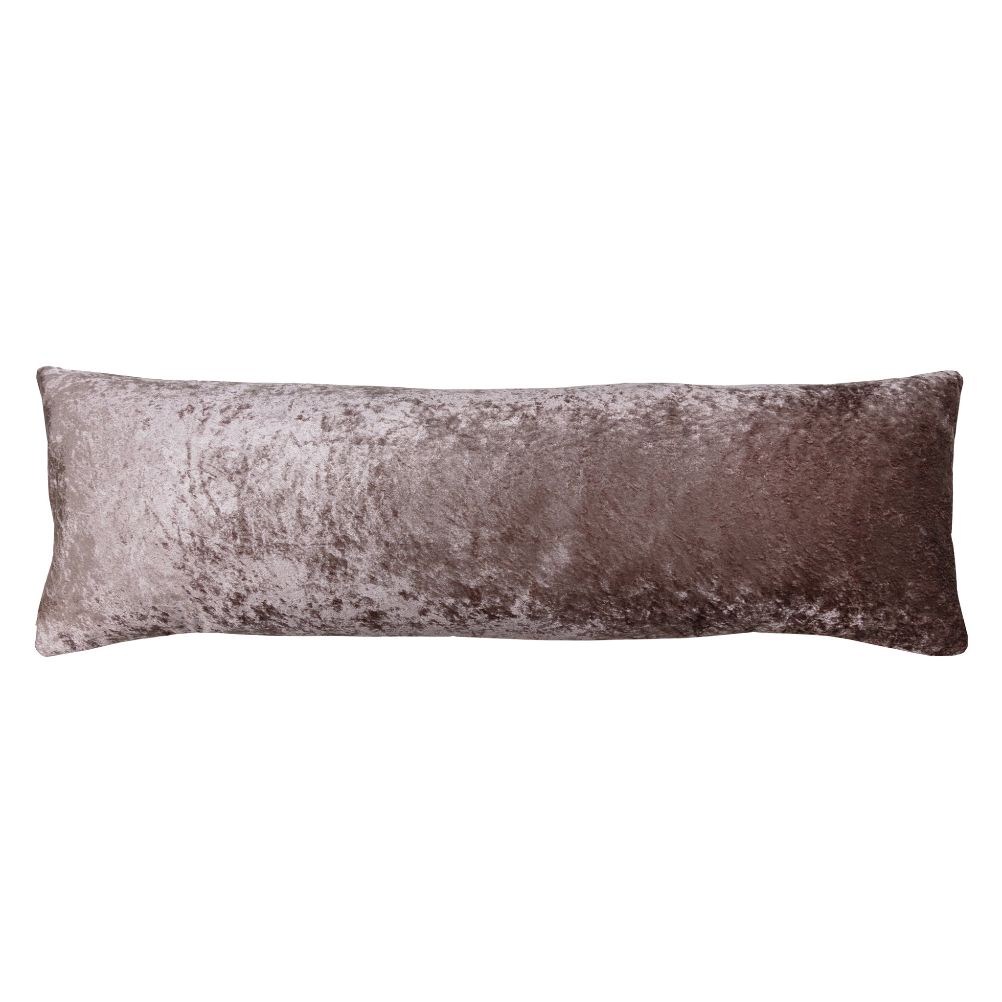Close-up of textured taupe velvet reverse os the Crane Bolster Pillow.
