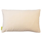 Reverse of the rectangular cushion in cream velvet.