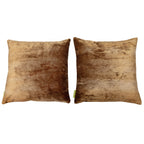 Close-up of green silk fabric detail highlighting the textured gold velvet backing on the 16-inch oriental cushion pair.