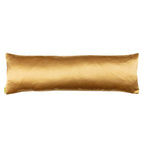 reverse of the long bolster pillow in gold satin