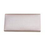 Reverse view of a vintage Japanese silk clutch bag on white background.