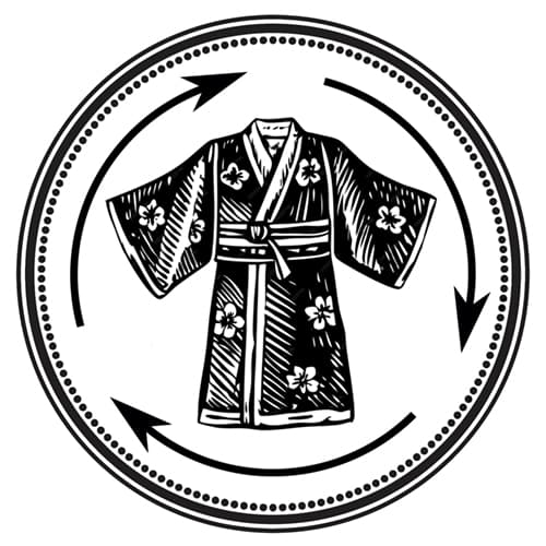 Recycled kimono silks icon representing zero-waste upcycling and sustainable textile production