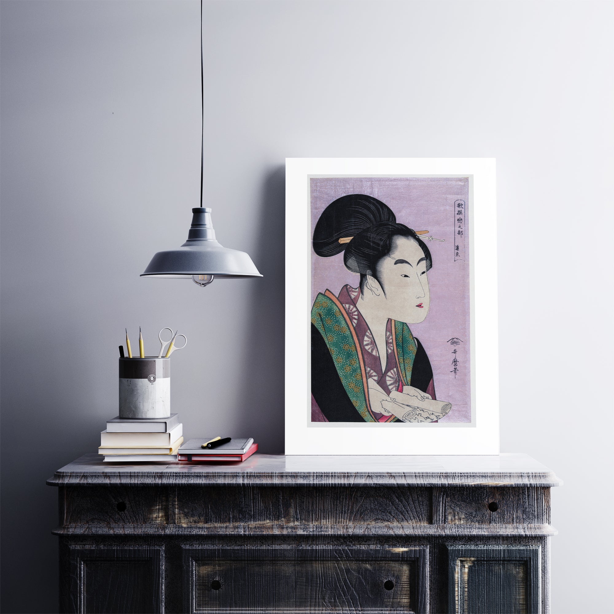 Nightly Love antique woodblock print by Kitagawa Utamaro, traditional ukiyo-e style, limited edition, 19th-century