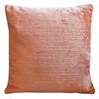 Close-up of peach velvet fabric with pines pattern on the 16-inch Black Obi Pillow, highlighting the textured surface and