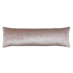 Close-up of the vibrant orange ombre silk fabric revealing subtle sheen and smooth texture of the bolster pillow's surface.